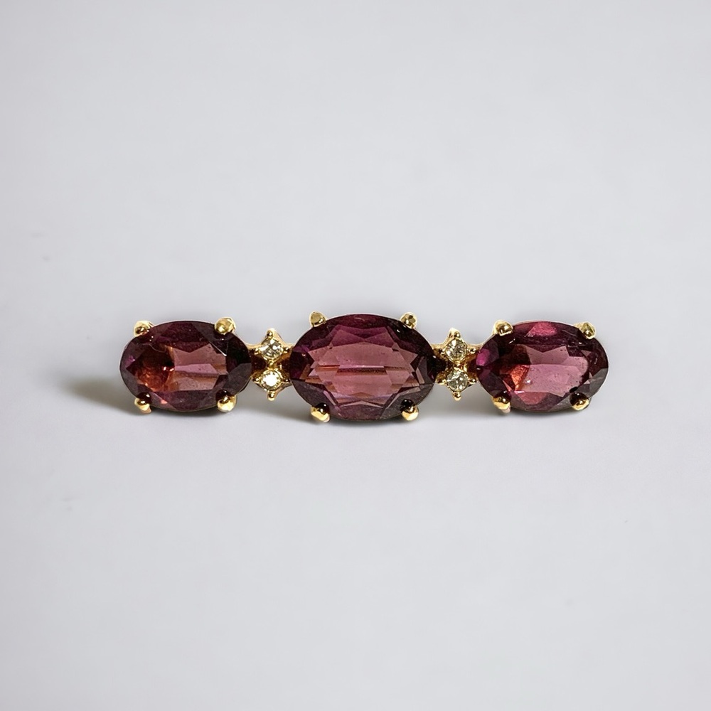 Vintage 80s Christian Dior Amethyst Coloured Crystal Brooch